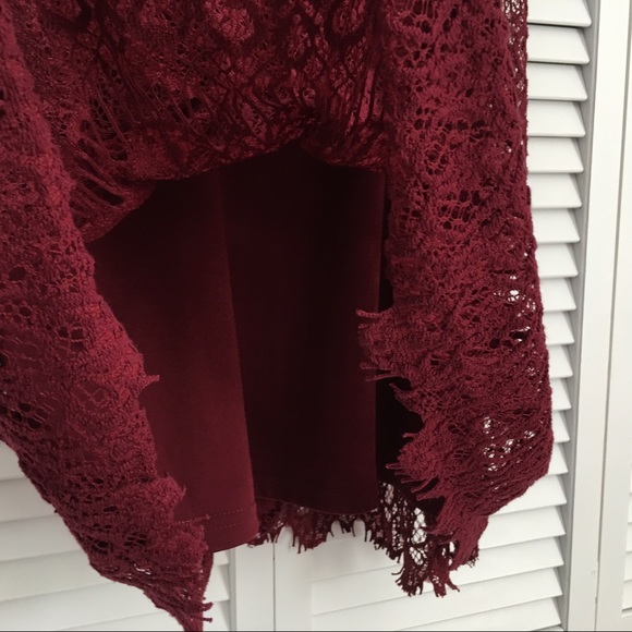 Alfred State Lace Dress Maroon Color Size S - Picture 4 of 11
